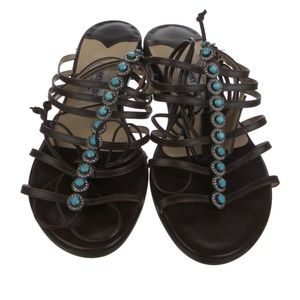 Jimmy Choo Leather Gladiator Sandals - 8.5 IT 38.5 NWT